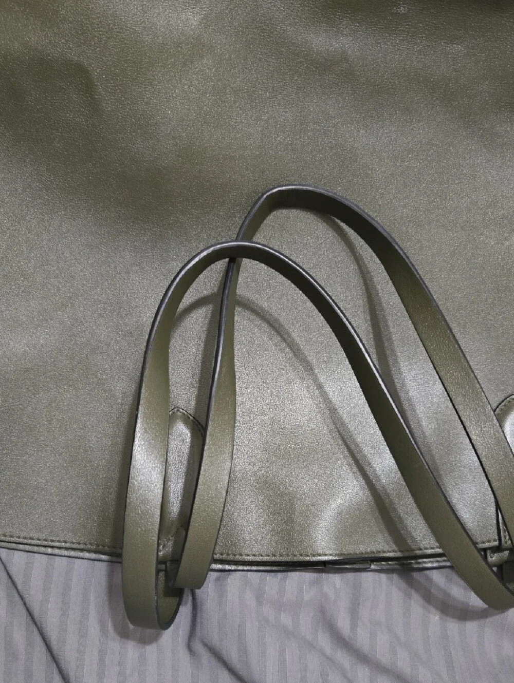 a new day Olive Green Structured Tote with Double Straps